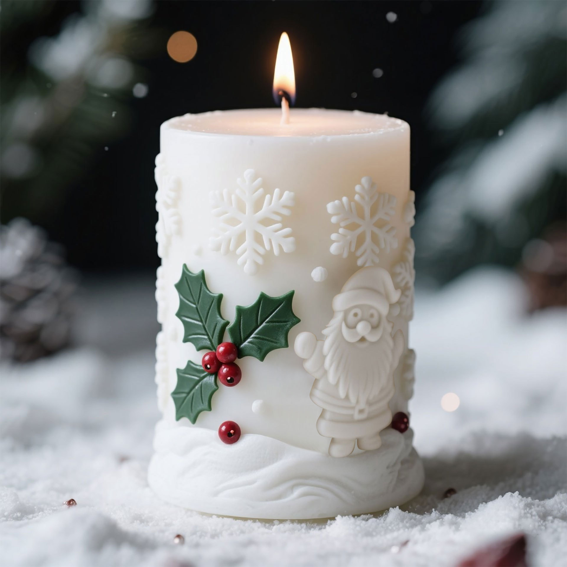 Candle Making Party - ثلاثية الأبعاد الإغاثة اسطوانة عيد الميلاد