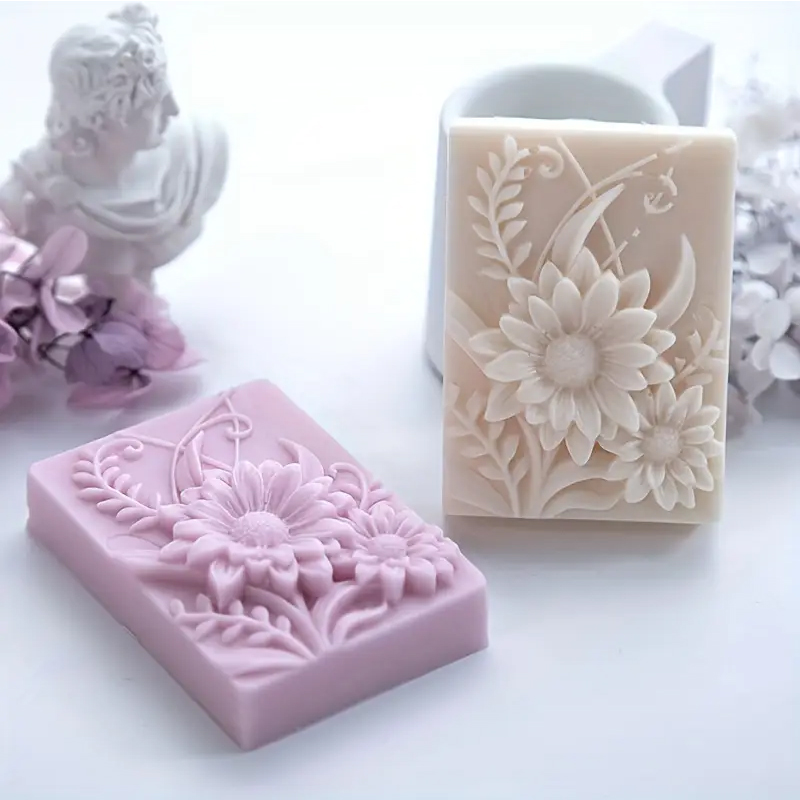 Candle Making Party - ثلاثية الأبعاد زهرة مربع الصابون قالب
