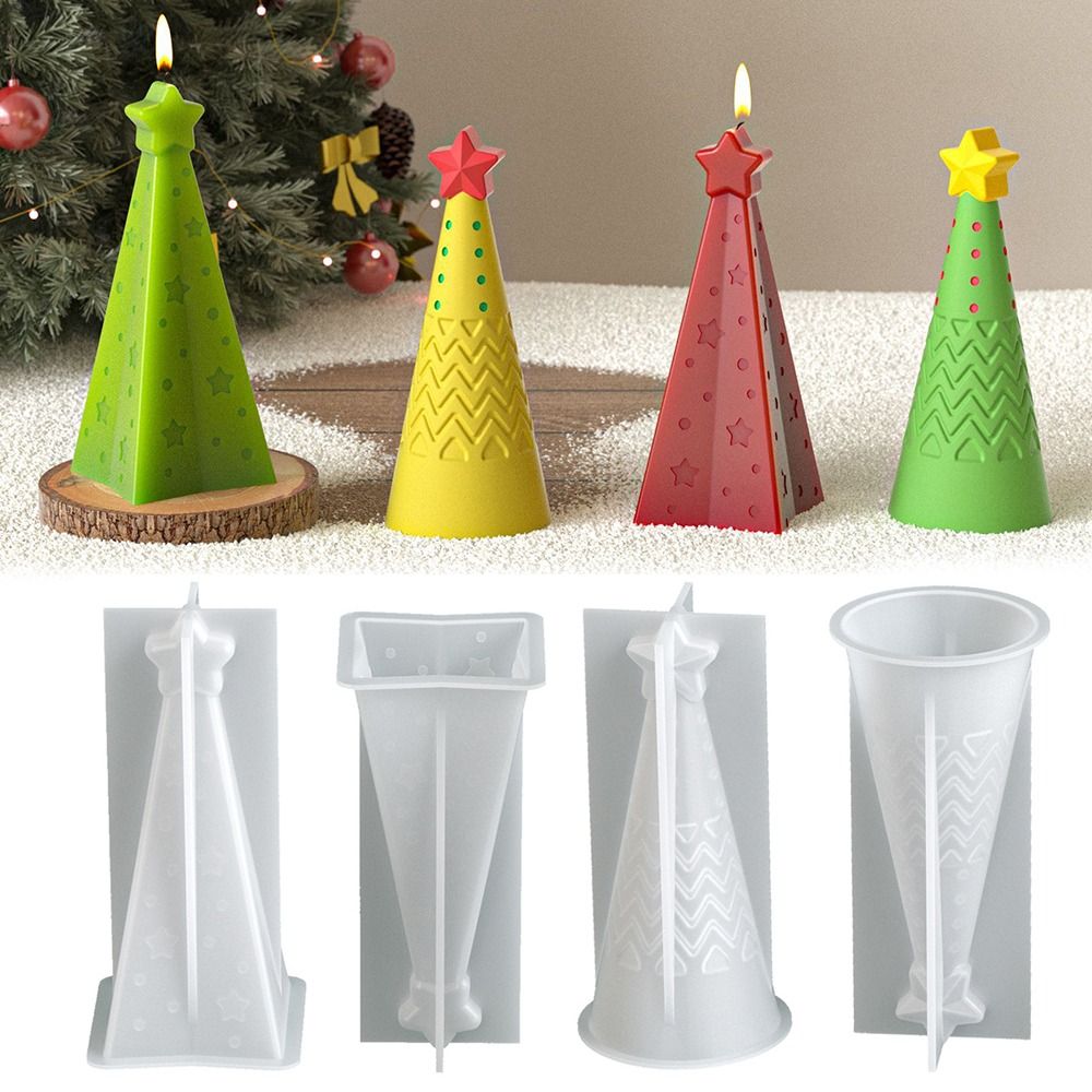Candle Making Kit Xmas - سيليكون عيد الميلاد مخروط قالب شمع