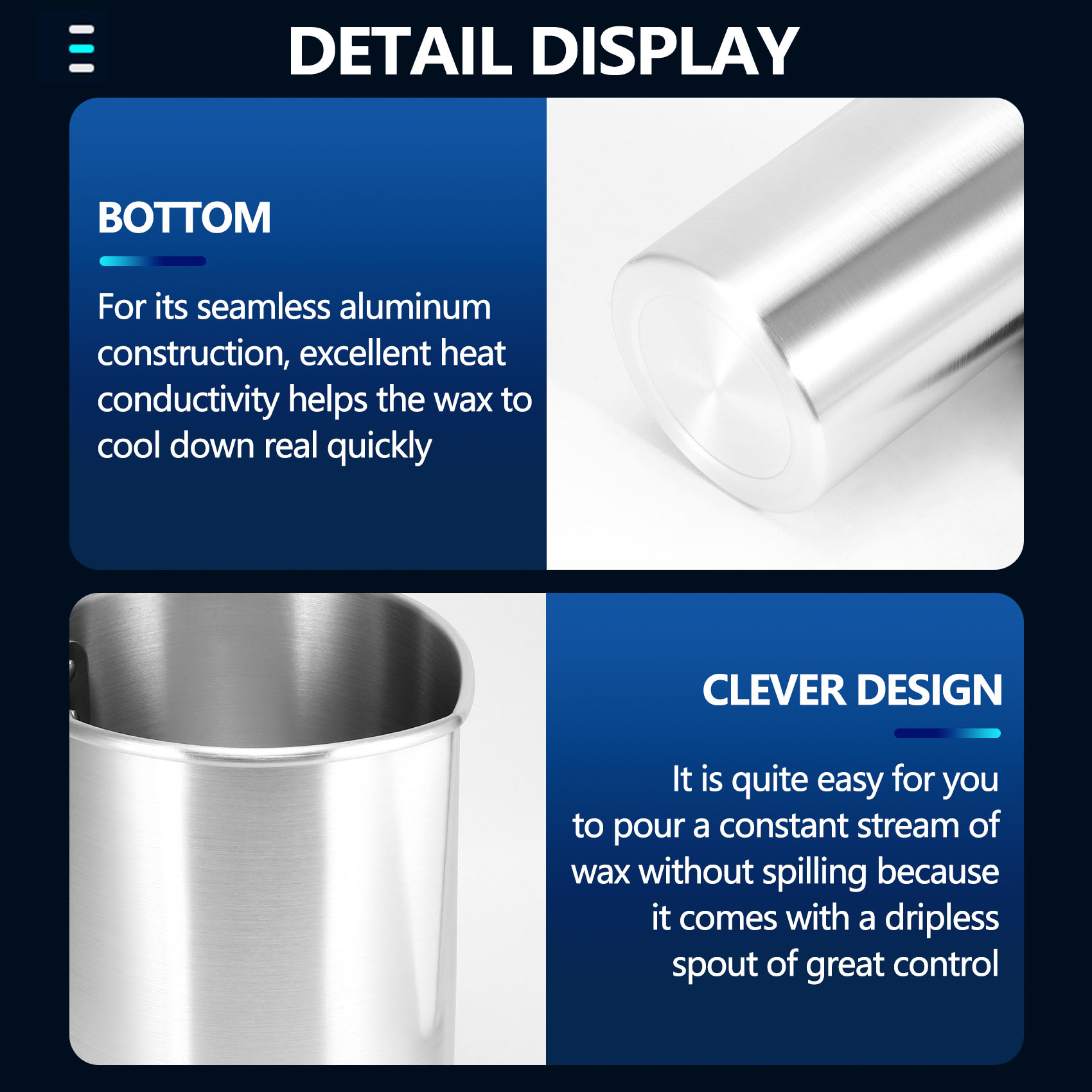 Pour Pot Aluminum - وعاء صب الشمع THIVN-4 بوزن 4