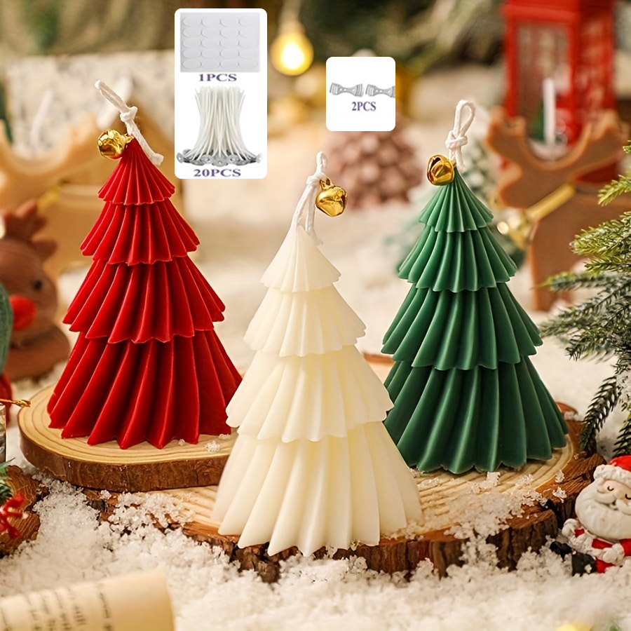 قالب شمع سيليكون على شكل شجرة  - مراجعة Candle Making Kit Xmas وسعره
