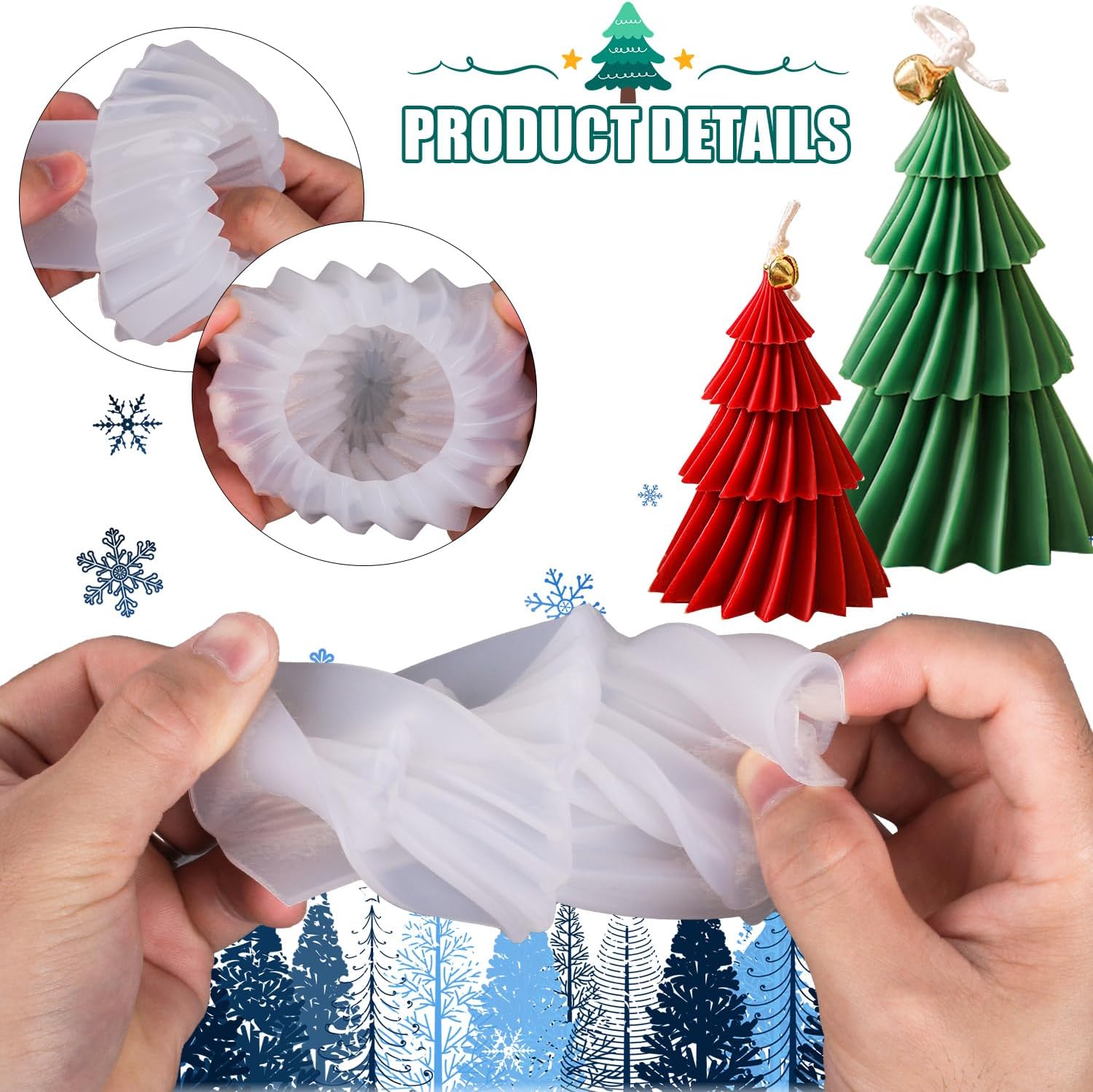 قالب شمع سيليكون على شكل شجرة  - مراجعة Candle Making Kit Xmas وسعره