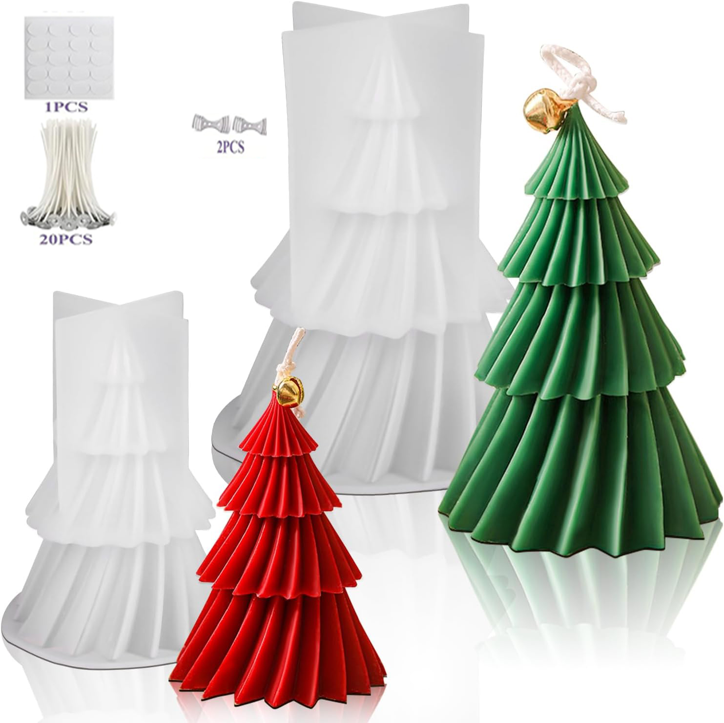 قالب شمع سيليكون على شكل شجرة  - مراجعة Candle Making Kit Xmas وسعره